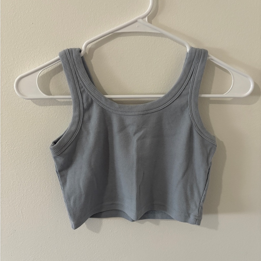 Classic Blue Ribbed Tank Top